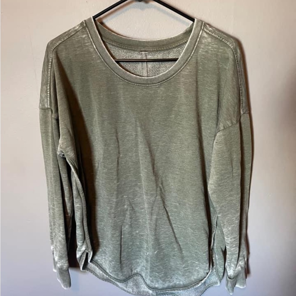 Green long sleeve. Faded look